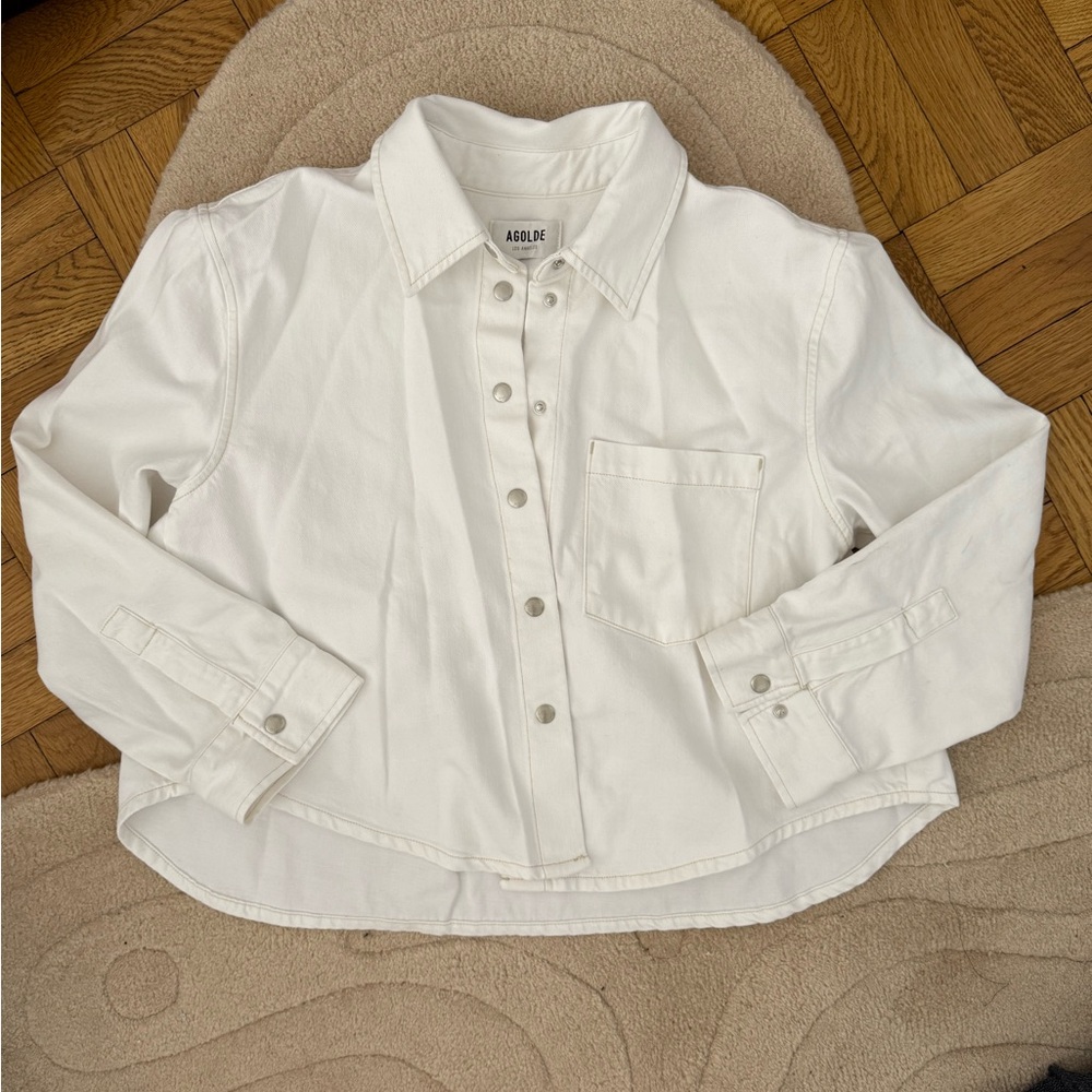 Agolde White Button Down Shirt Relaxed Fit